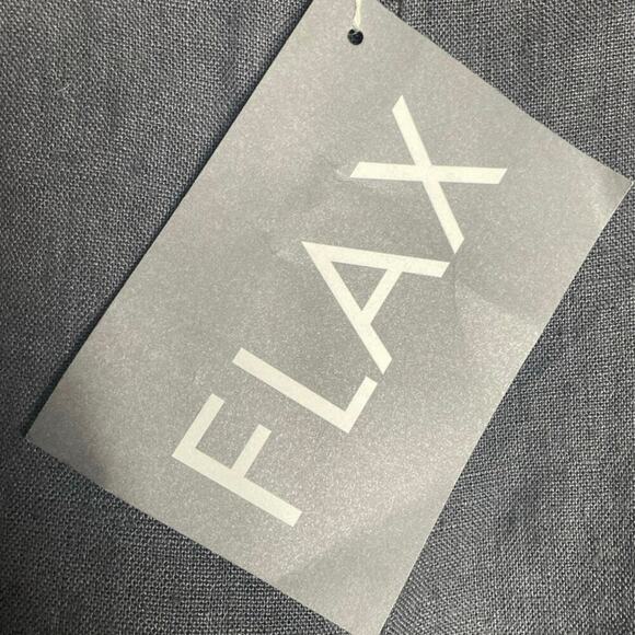 NWT Flax Women’s Flat Front Wide Leg Charcoal Gray Linen Pants Large Lagenlook - Picture 4 of 4